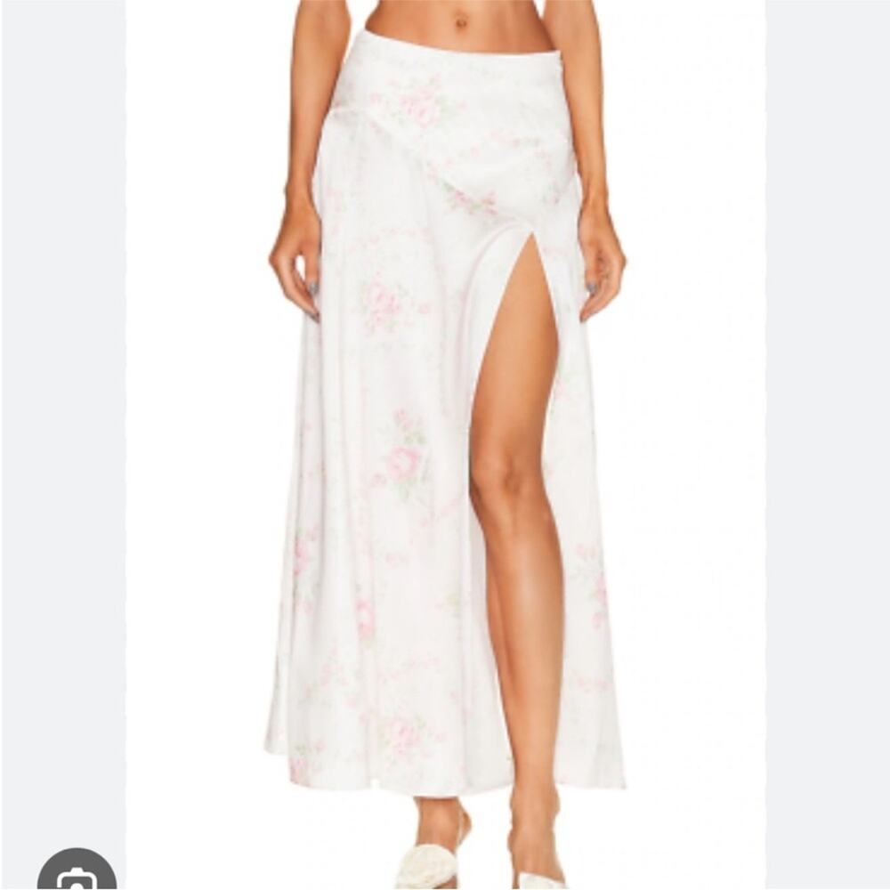 LOVESHACKFANCY Ziggy Silk Maxi Skirt, Angelic Pink 4 - Picture 9 of 9